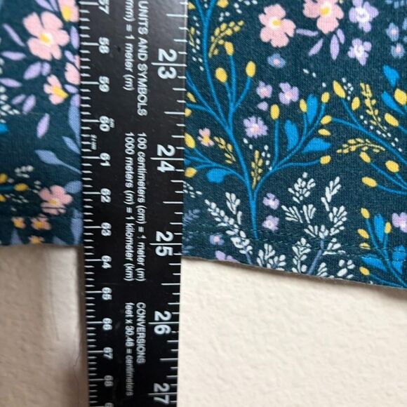 Loft T-Shirt Women's XS Blue Floral Long Sleeve V-Neck Printed Shirt Top Casual - Picture 4 of 7